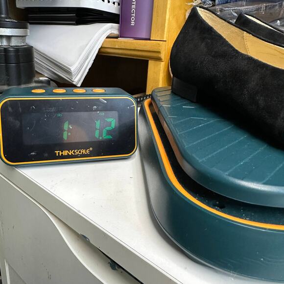 Gabor Sanctuary Ladies Court Shoes WMNS 7.5 Black Suede Leather Studded Toe Flat - Picture 9 of 9